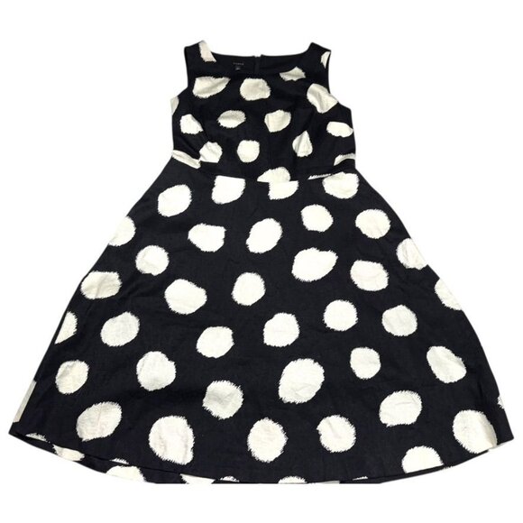 Talbots Polka Dot Dress Black/Cream Size 12 - Picture 6 of 6